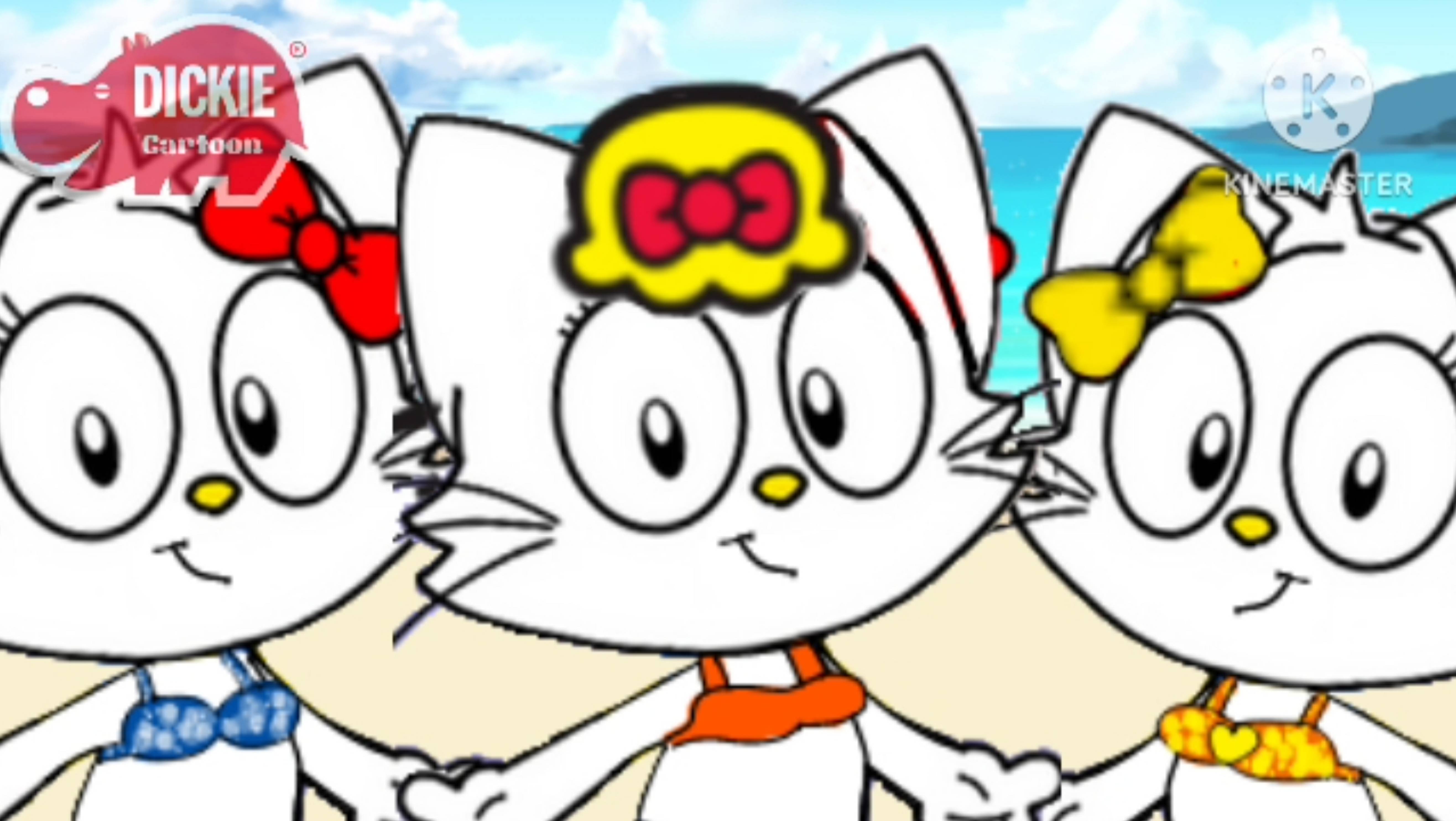 Hello Kitty HOW ABOUT WE ALL RELAX HERE FOR A WHILE? Beach (From Dickie Cartoon)