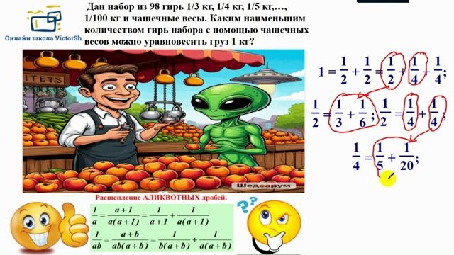 Задание на АЛИКВОТНЫЕ ДРОБИ. От  VictorSh (Ознакомительный фрагмент).