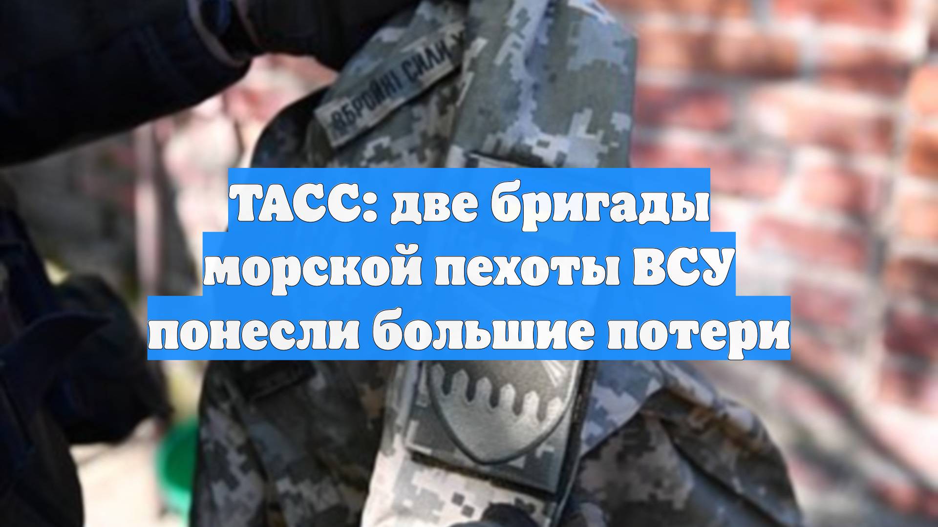 ТАСС: две бригады морской пехоты ВСУ понесли большие потери