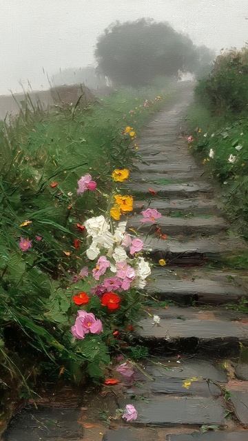 Лестница сквозь туман (картина #796) \ Арт-студия Нормова