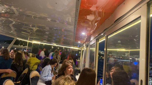 Москва ночью .Вид с палубы корабля .2025