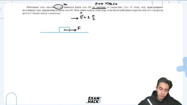 Небольшое тело массой 0,15 кг движется вдоль оси Ох по инерции со скоростью 2 м_с - №22705
