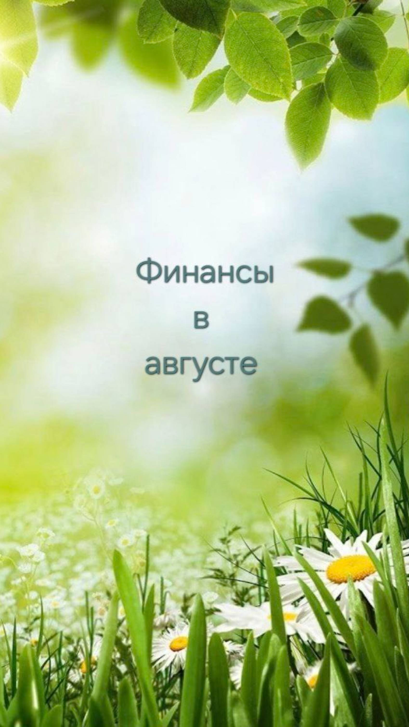 ФИНАНСЫ В АВГУСТЕ 💚