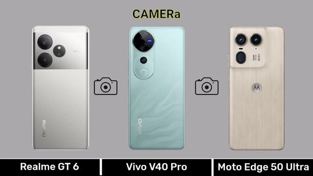 Сравнение характеристик телефонов Realme Gt 6  и  Vivo V40 Pro  и  Moto Edge 50 Ultra