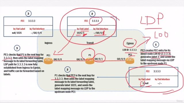 Module 2 LDP Principles and Configuration - 4. LSP Establishment and Traffic Forwarding Example
