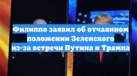 Филиппо заявил об отчаянном положении Зеленского из-за встречи Путина и Трампа