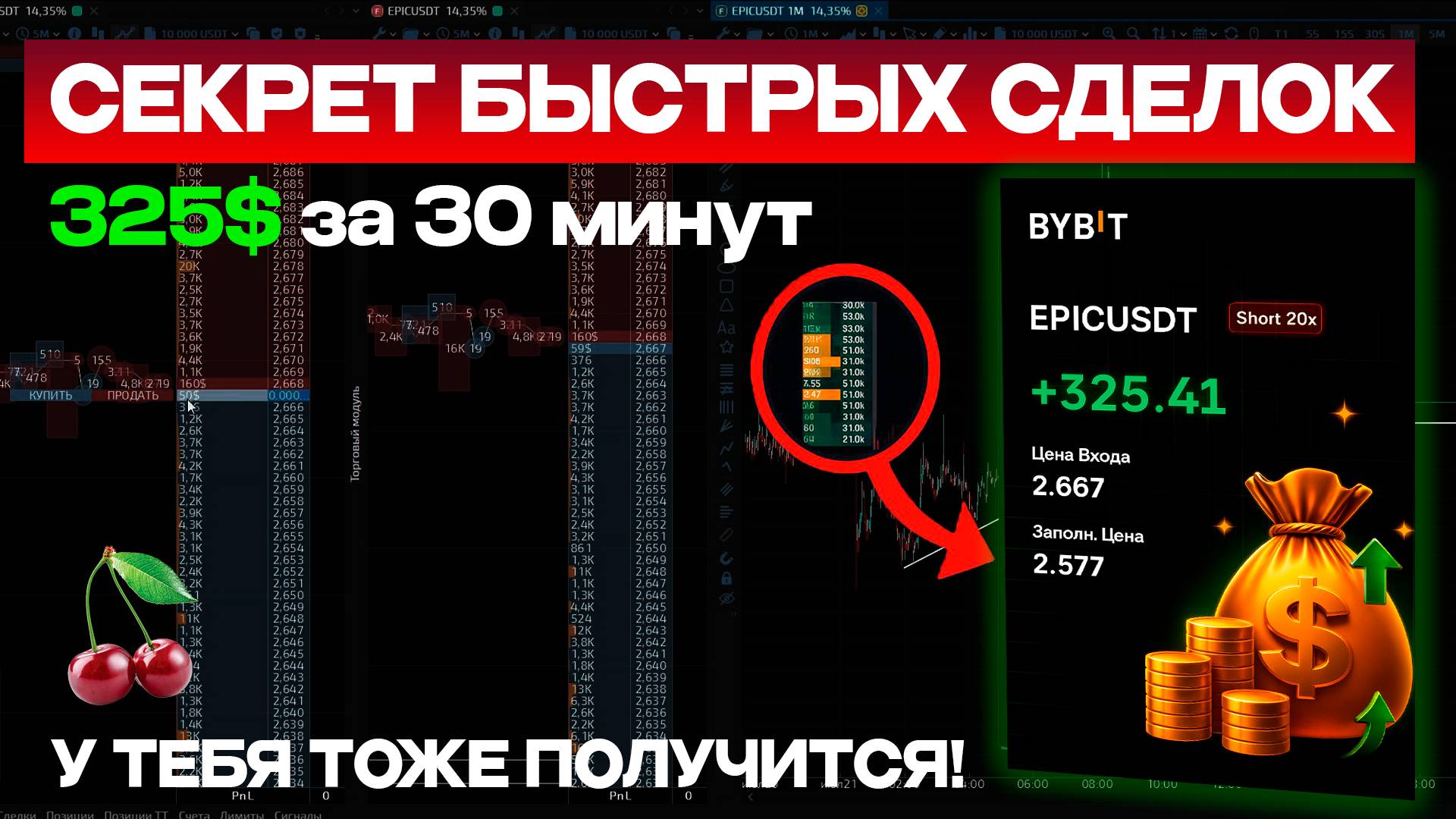 НАУЧИСЬ СКАЛЬПИНГУ за 1 видео! Стратегия для новичков - быстрые сделки на фьючерсах Байбит [урок1]
