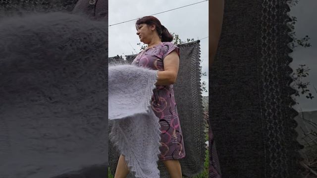 Пуховый платок, пуховый плед, пуховая шаль, пряжа пуховая, придонской козий пух