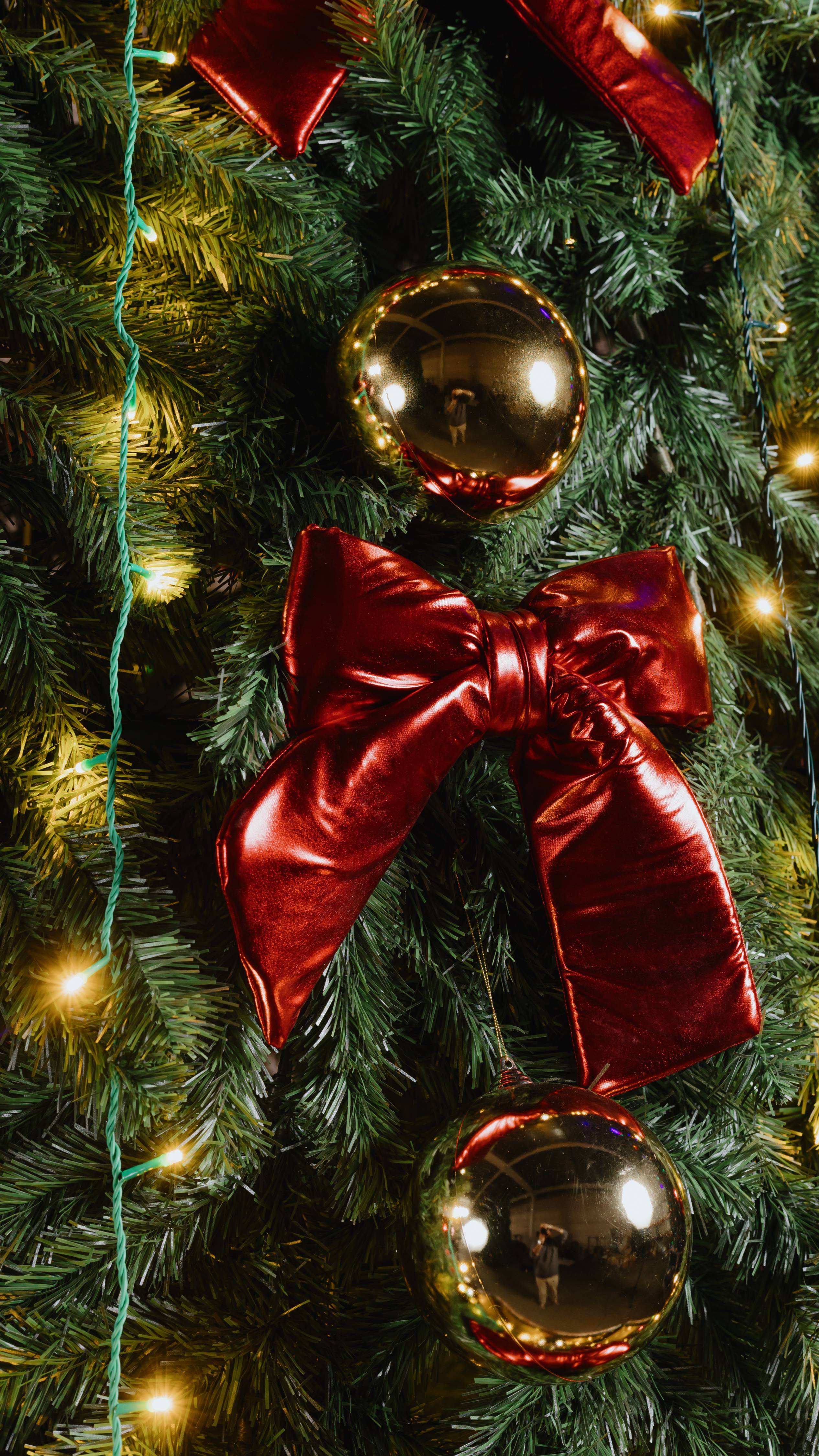 Готовый комплект оформления уличной ели КРАСНОЕ ЗОЛОТО