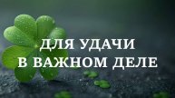 ДЛЯ УДАЧИ В ВАЖНОМ ДЕЛЕ. Старый верный метод