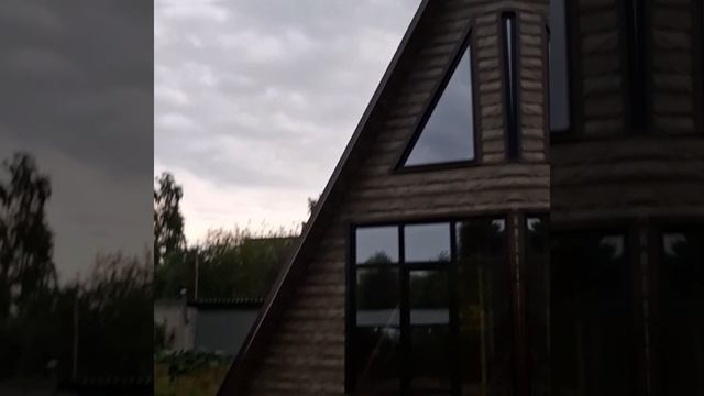 1000031881.mp4 (Собака наблюдает за креплением каркаса для имитации бруса в в/комнате дома А-фрейм)