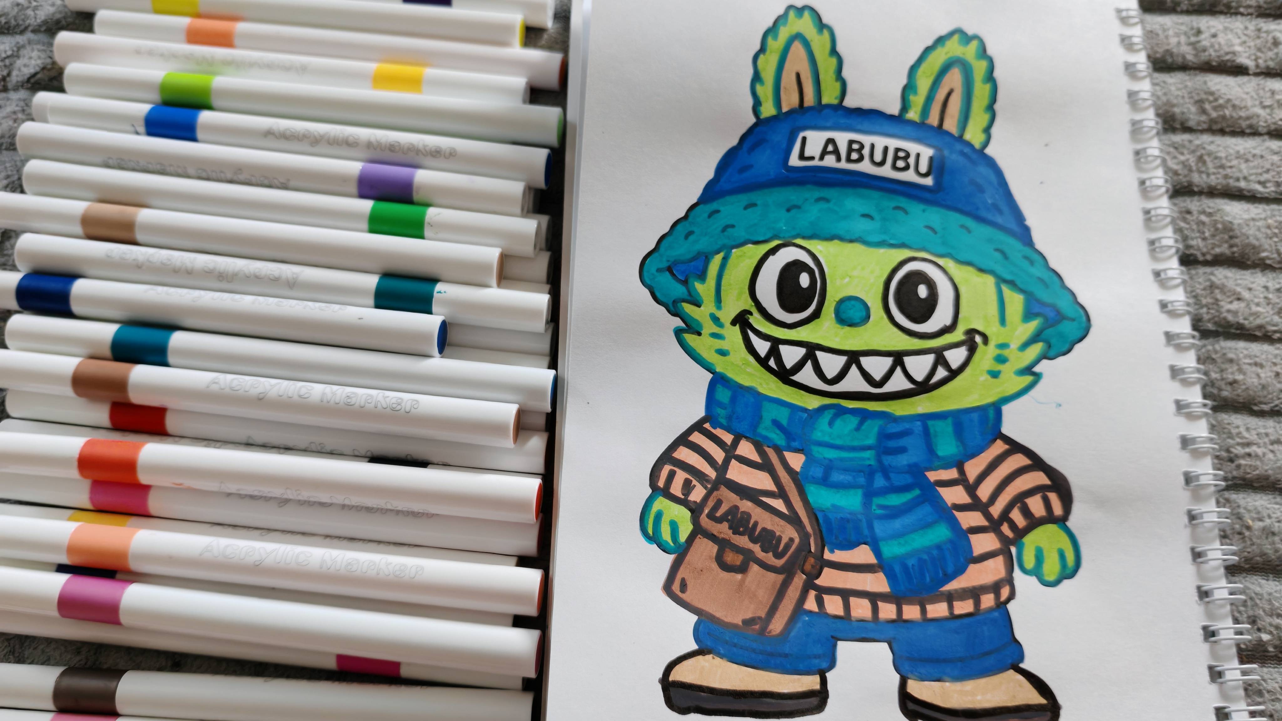 Рисую лабубу labubu акриловыми маркерами