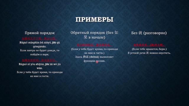 Сложное предложение условия с конструкцией 如果……, 就…