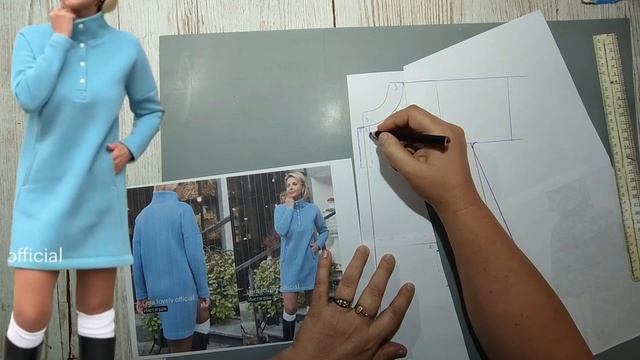 Моделирование. Как перенести вытачку снизу вверх. Выкройка № 1790.