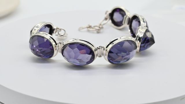 Браслет С925 с александритом овал 16*20мм, 18см, 41г Арт: с507001