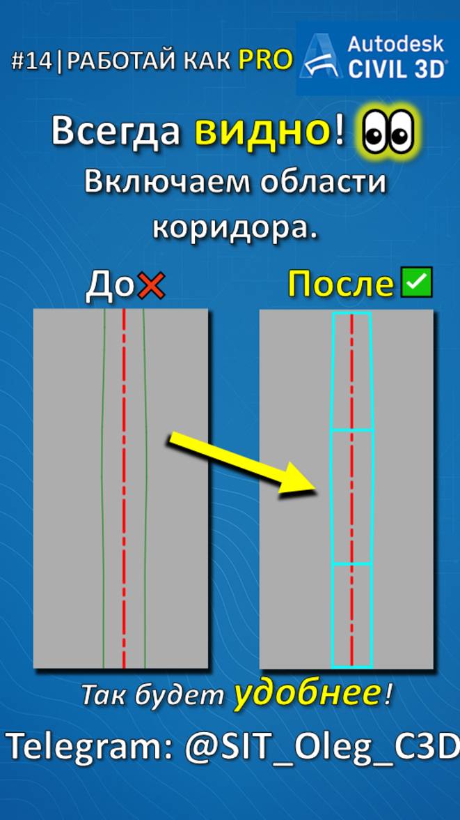 Всегда видно! Области коридора в Civil 3D.