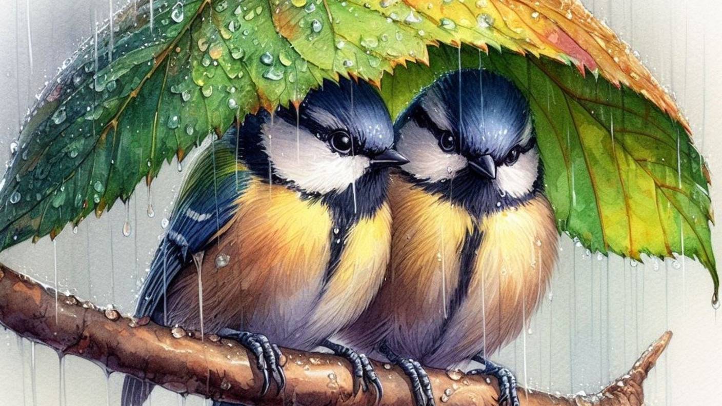 Гармония Природы: Дождь и Пение Птиц для Спокойствия и Умиротворения