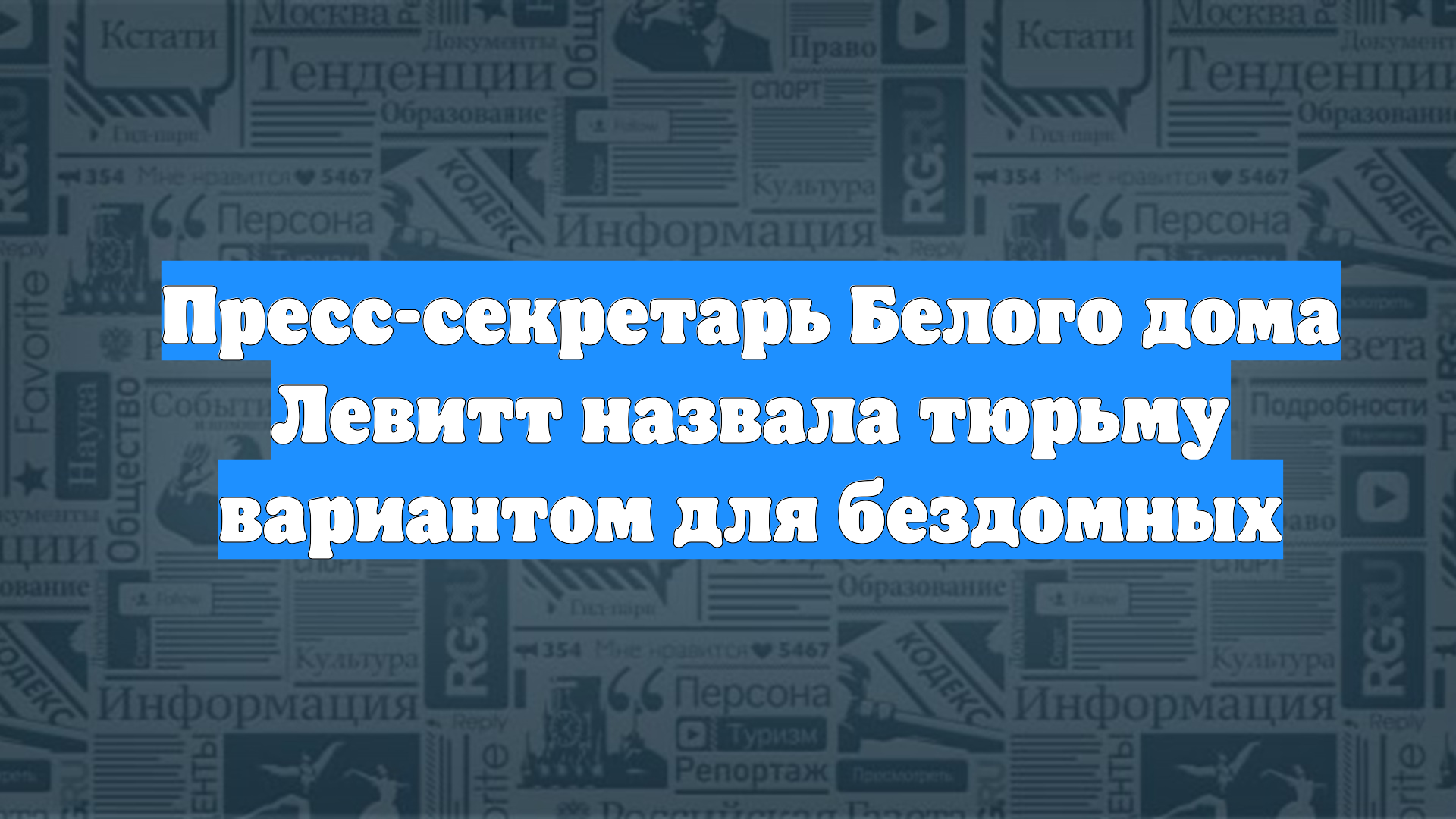 Пресс-секретарь Белого дома Левитт назвала тюрьму вариантом для бездомных