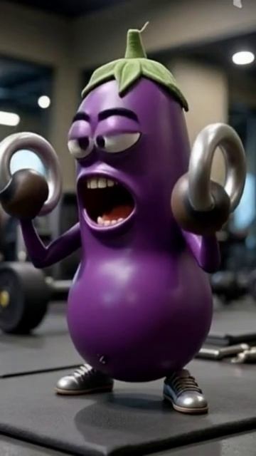 Баклажан качает железо! 🏋️♂️🍆