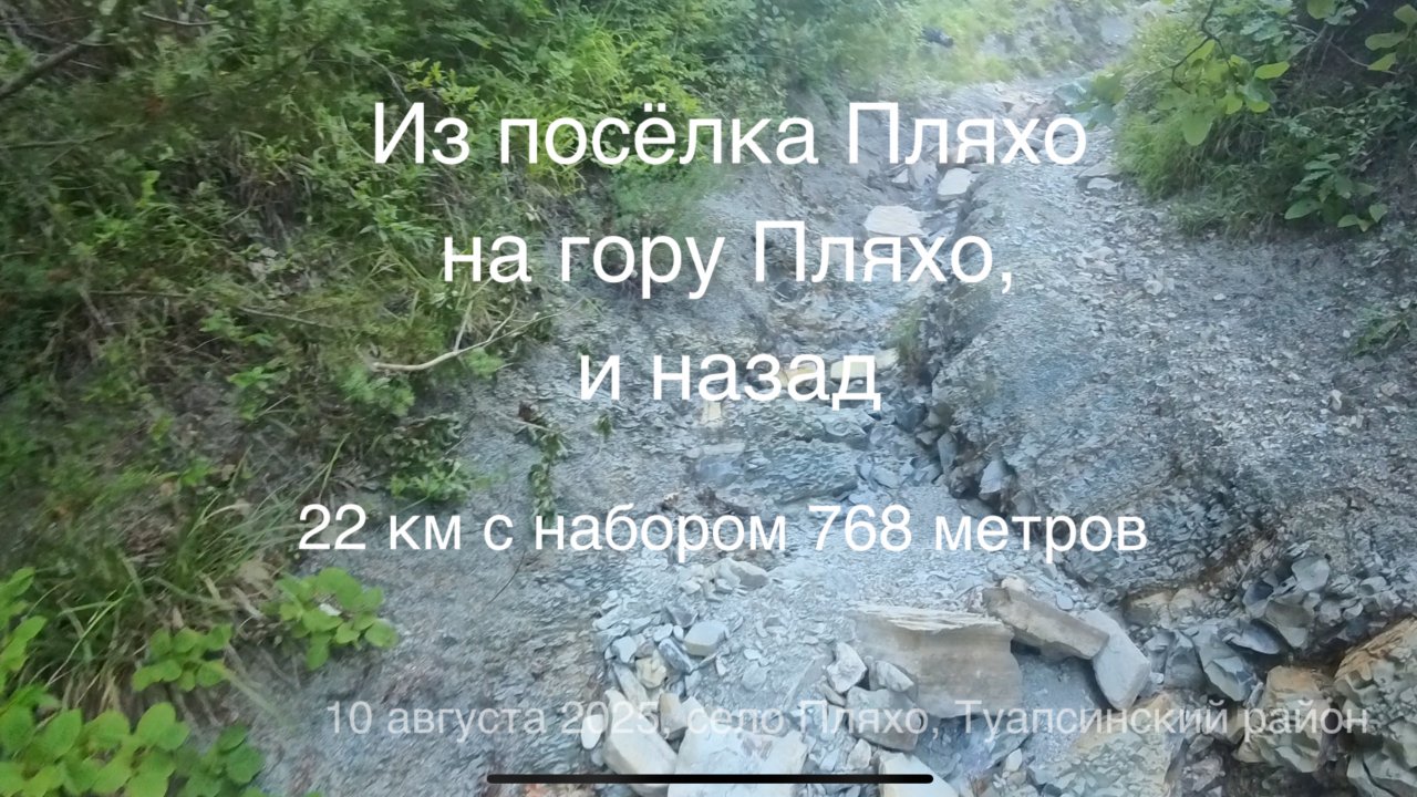 Из посёлка Пляхона гору Пляхо, и назад. 22 км с набором 768 метров