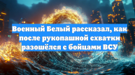 Военный Белый рассказал, как после рукопашной схватки разошёлся с бойцами ВСУ