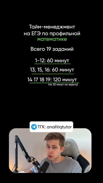 Тайм-менеджмент на ЕГЭ по профильной математике