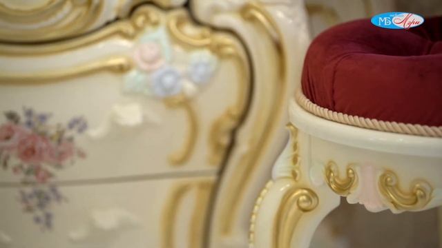 Роскошная спальня Барокко Люкс Слоновая кость + золото от МЭРИ-Мебель