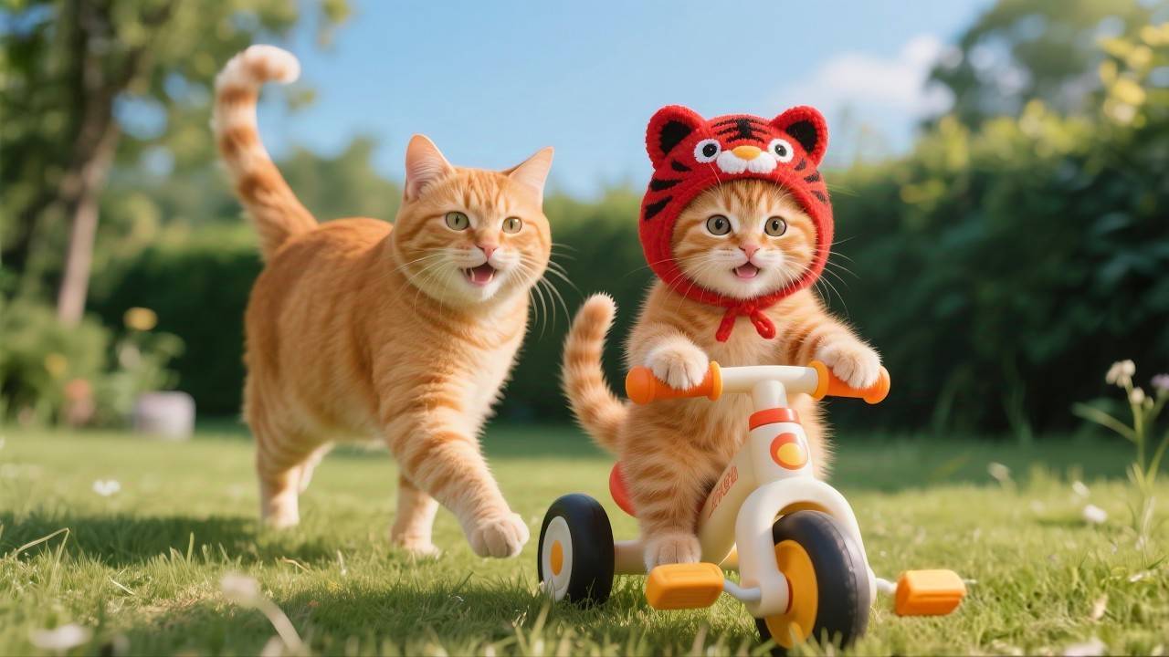 Мама-кошка стрижет шерсть на ферме, дома делает тигровую шапочку для котят 🐾🧶🎩