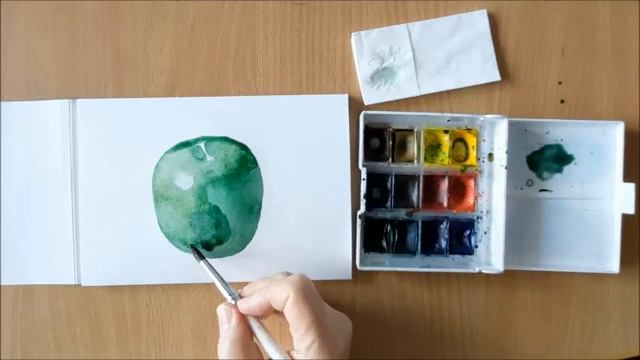 Художка 1 урок, живопись рисуем яблоко акварелью