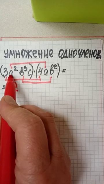 Умножение одночленов.