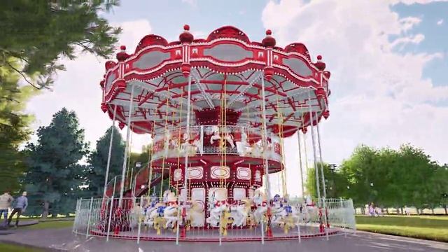 Двухэтажная карусель в городе Казань, парк Горького