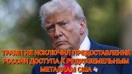 Трамп не исключил предоставления России доступа к редкоземельным металлам США