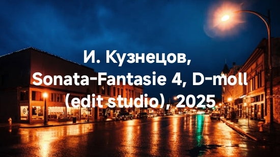 И. Кузнецов, Sonata-Fantasie 4, D-moll (edit Studio, 2025)