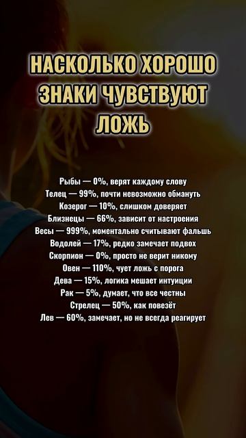НАСКОЛЬКО ХОРОШО ЗНАКИ ЧУВСТВУЮТ ЛОЖЬ