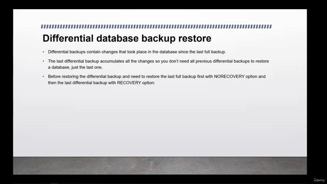 dba_9.9. Full, Differential and Transaction Log database restore