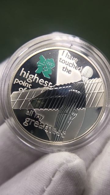 5 фунтов Ангел Севера 2009 #нумизматика #серебро #елизавета2 #ангел #2009 #олимпиада #лондон #дух