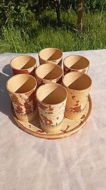 стаканы из бересты. стакан береста березоваялавка handmade