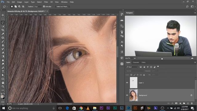 Как увеличить глаза в Photoshop