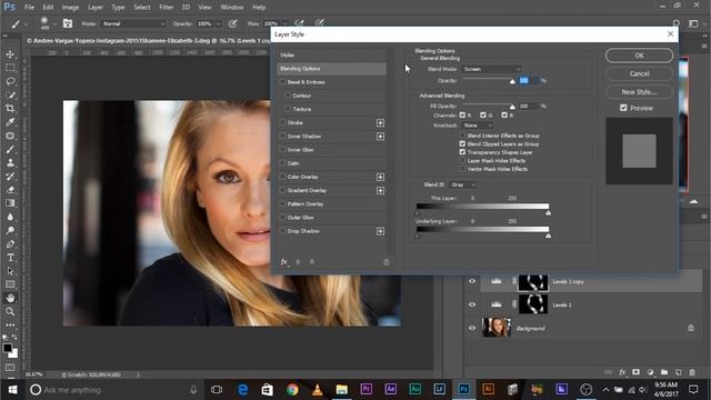 Как добавить эффектные блики в волосы в Photoshop