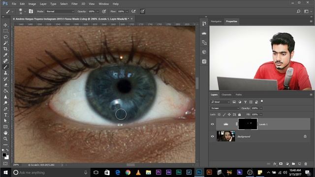 Как затемнить брови в Photoshop