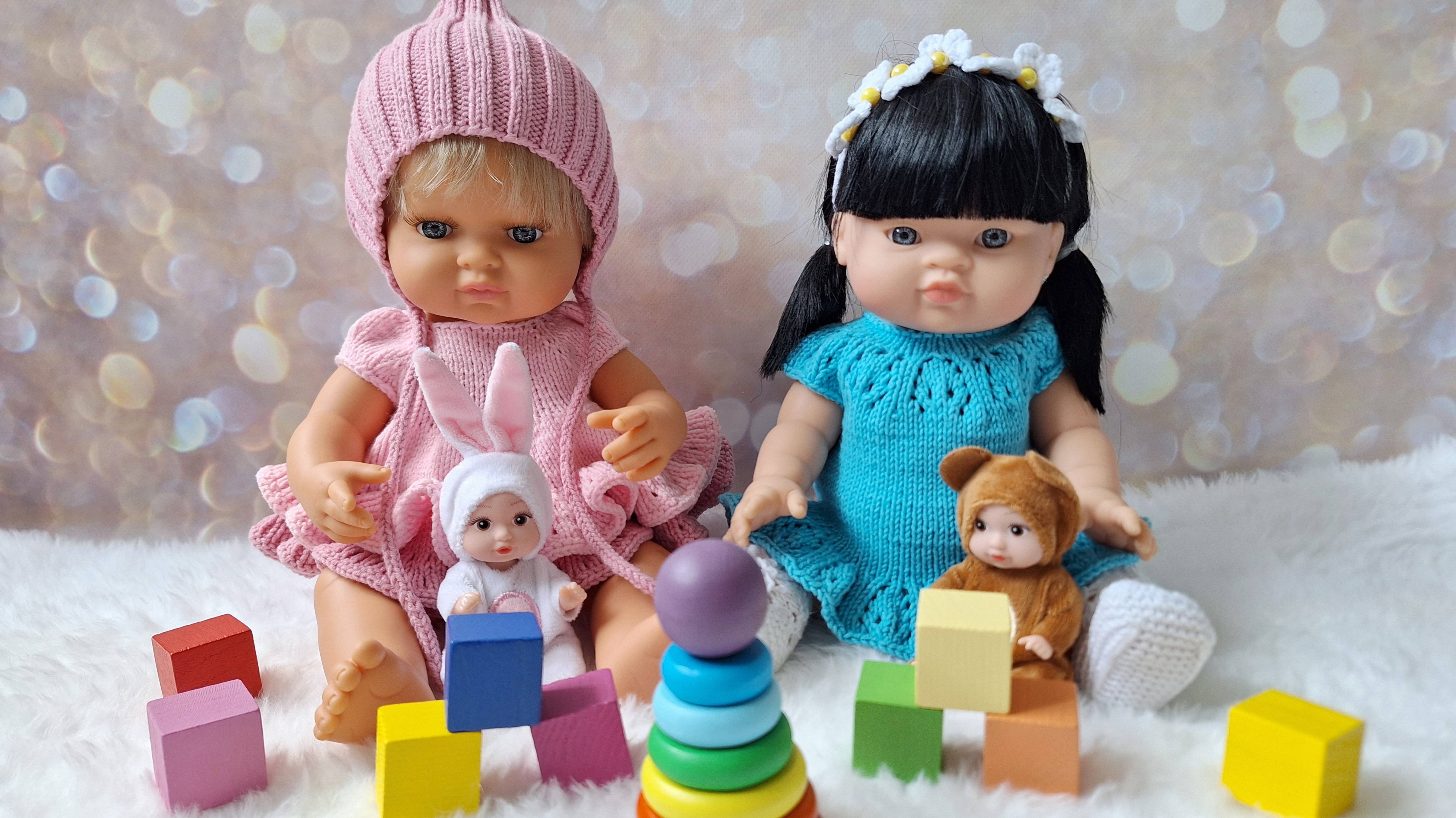 Вязаная одежда для пупсов Paola Reina, Minikane, Miniland 34-38 см.