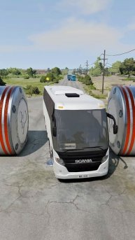 Large City Buses & Cement Truck vs Bollards Crash - BeamNG.Drive #shorts #beamngdrive #bus