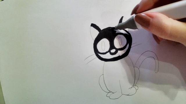 Учимся рисовать котика