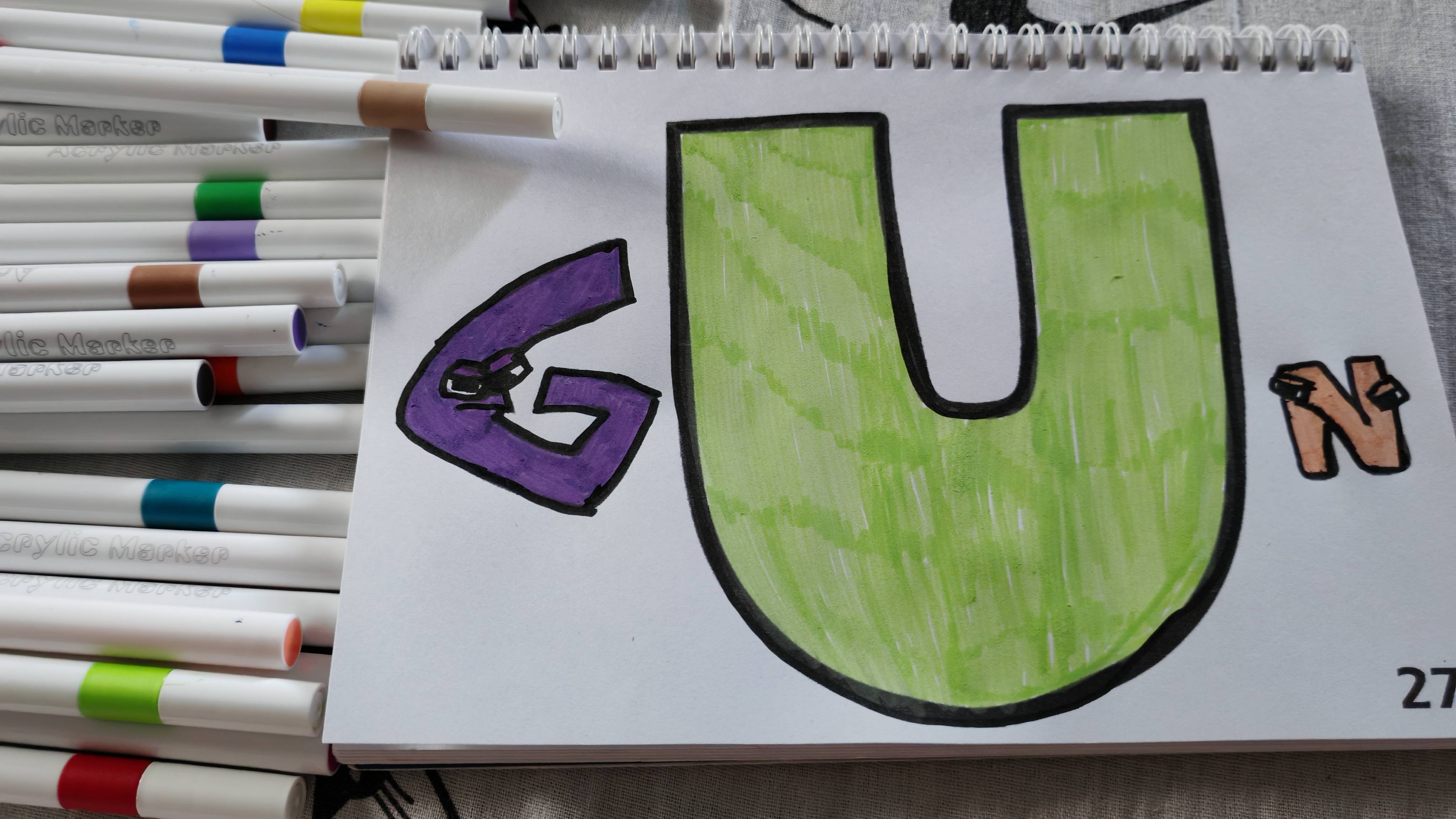 Раскрашиваю акриловыми маркерами буквы алфавита лор, alphabet lore