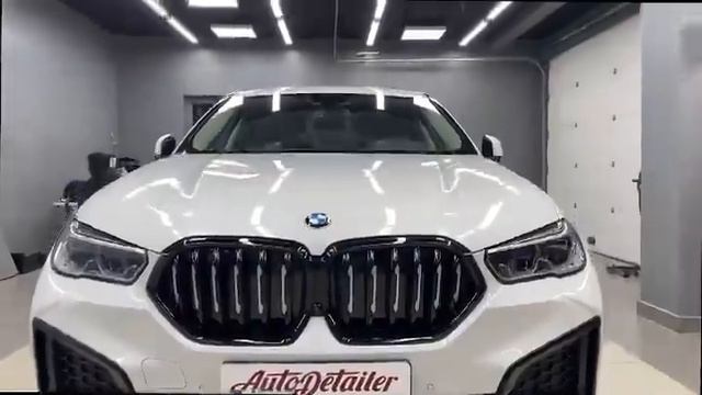 BMW Х6 Оклейка пленкой антихром окрас текстурного пластика