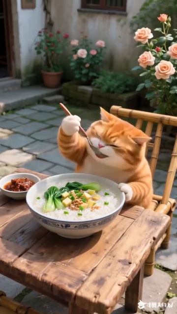 Просто рыжему коту вкусно ням ням