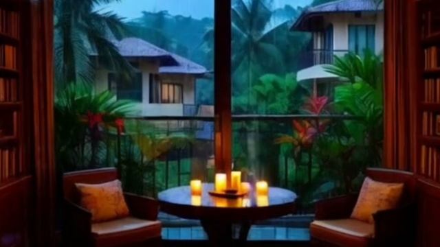 Уютный домик, нейросеть, дождь