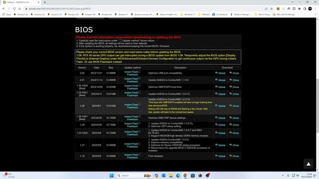 Материнская плата ASROCK B650M Pro RS обновление БИОСа через USB флешку