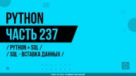 Python - 237 - Python + SQL - SQL - Вставка данных