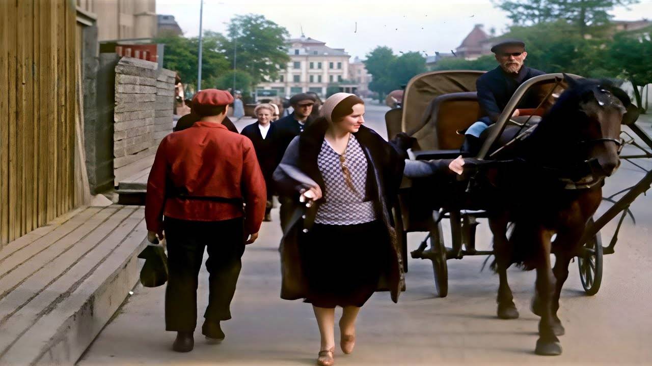Старая Россия 1930-х годов в цвете [ремастеринг] с добавлением звукового дизайна